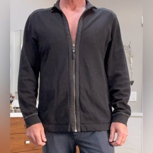 Tommy Bahama Zip Cotton Jacket. Black Ribbed Cotton. Great pre-worn condition. L
